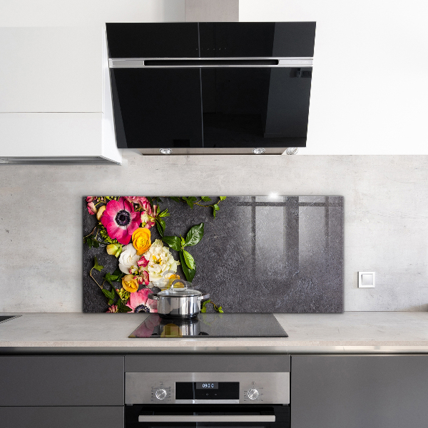 Zidna obloga za kuhinju Kompozicija naravnega cvetja