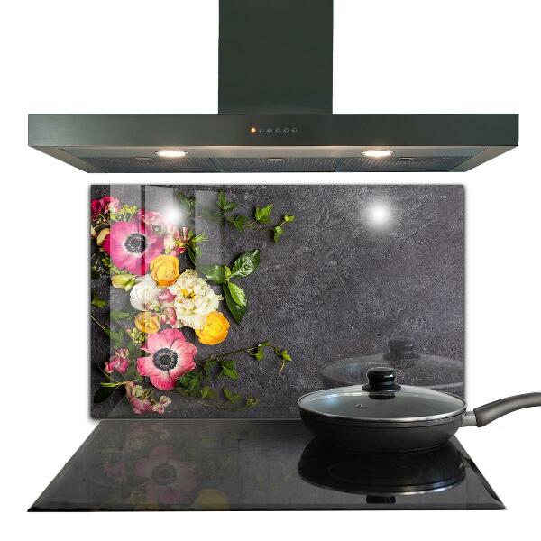 Zidna obloga za kuhinju Kompozicija naravnega cvetja