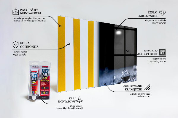 Stenska plošča za kuhinjo Kaplja rose zjutraj
