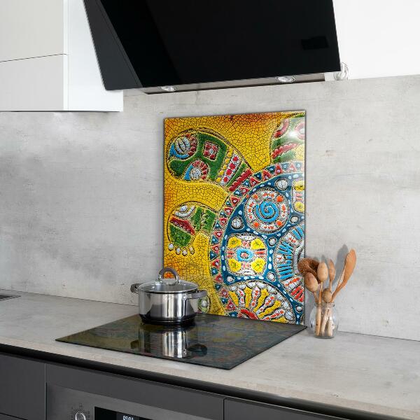 Stenska plošča za kuhinjo Keramični mozaik želva