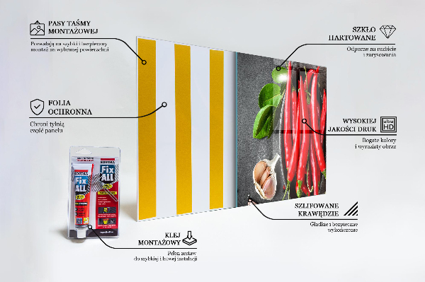 Stenska plošča za kuhinjo Kuhanje feferonov