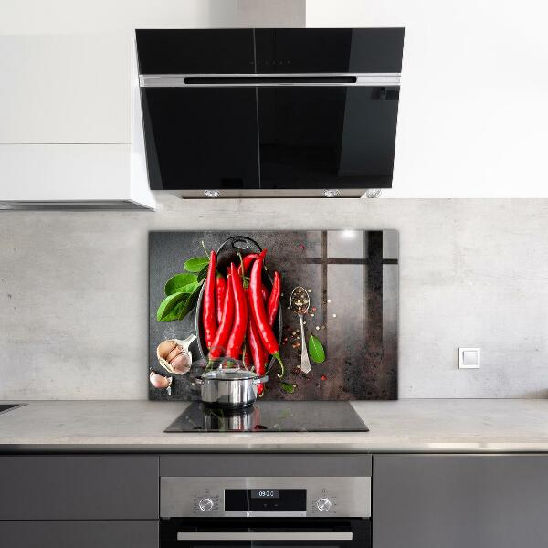 Stenska plošča za kuhinjo Kuhanje feferonov