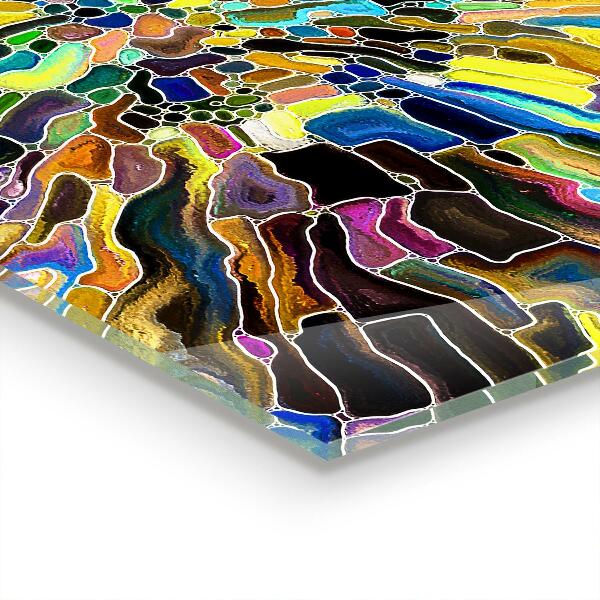 Stenska plošča za kuhinjo Fancy pisani mozaik