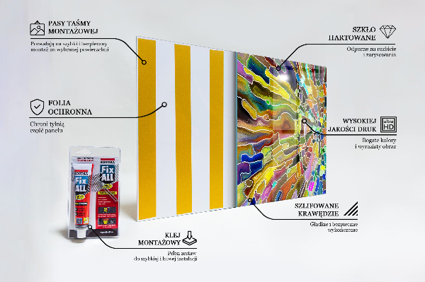 Stenska plošča za kuhinjo Fancy pisani mozaik