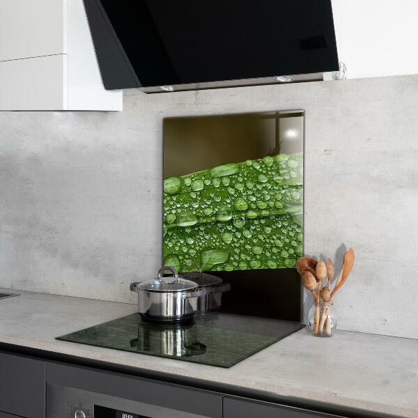 Zidna obloga za kuhinju Zeleni list po dežju