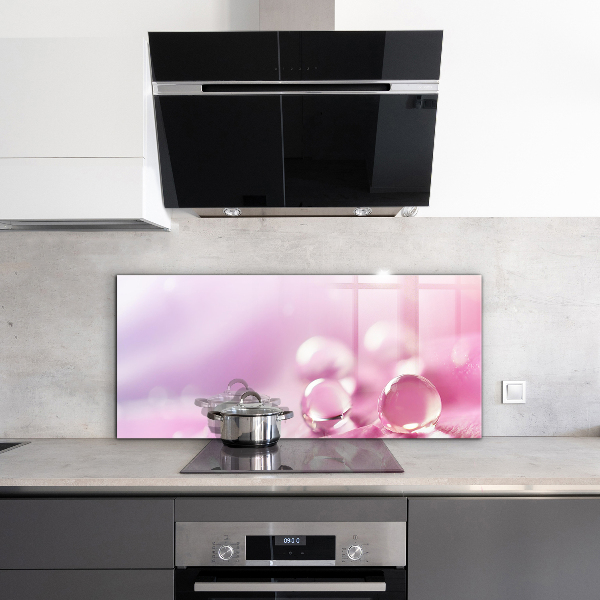 Zidna obloga za kuhinju Kaplje rose na rožnatem cvetu