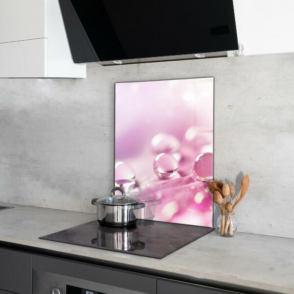 Zidna obloga za kuhinju Kaplje rose na rožnatem cvetu