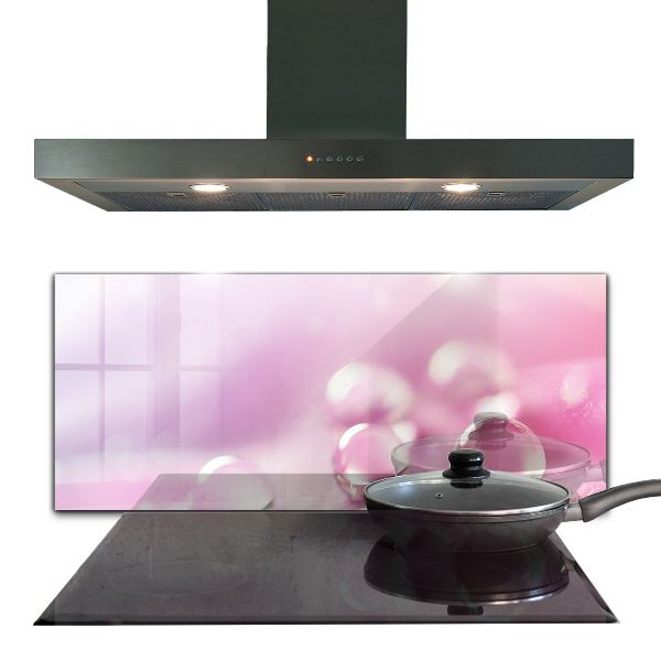 Zidna obloga za kuhinju Kaplje rose na rožnatem cvetu