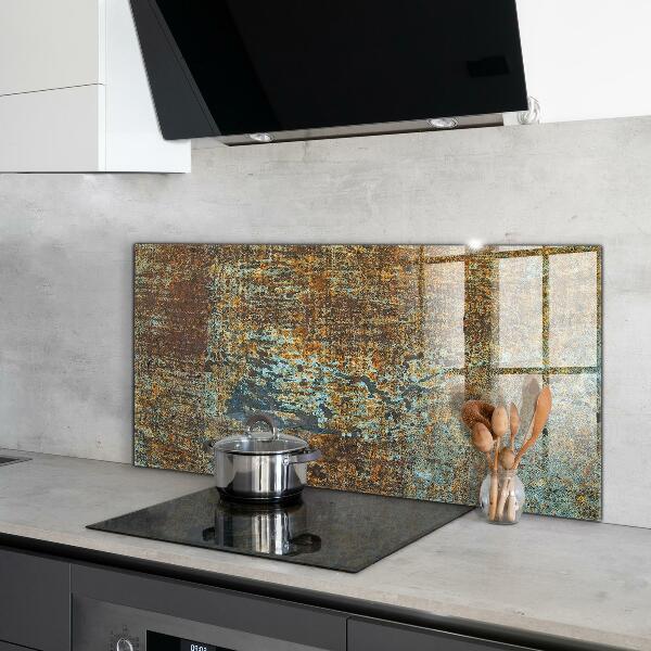 Stenska plošča za kuhinjo Stara kovinska tekstura