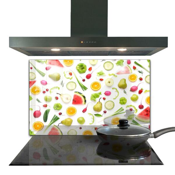 Stenska plošča za kuhinjo Sestava zdravega sadja