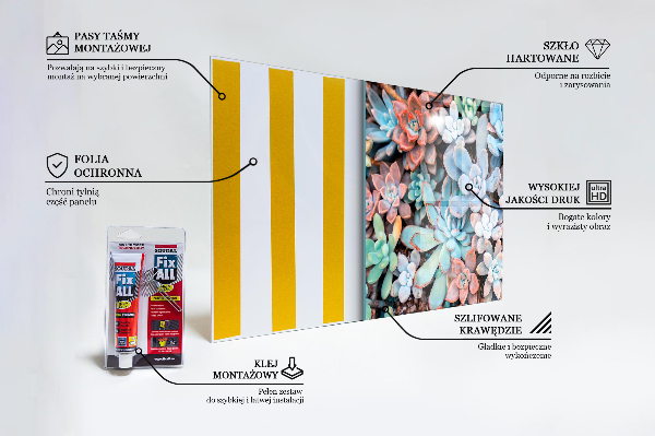 Zidna obloga za kuhinju Barvite sukulente