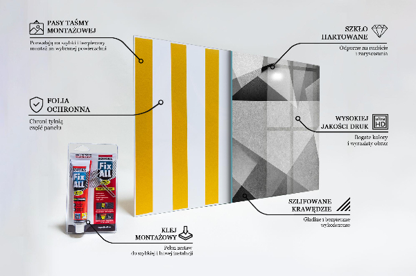 Stenska plošča za kuhinjo Siva geometrijska abstrakcija