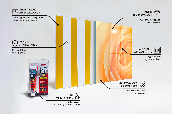 Zidna obloga za kuhinju Cvet rumene vrtnice