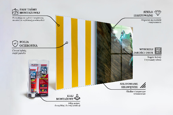 Stenska plošča za kuhinjo Radovedna žaba na listu