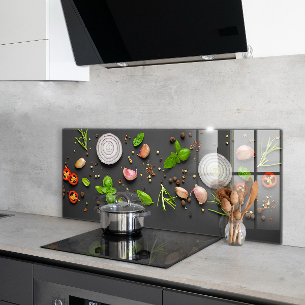 Stenska plošča za kuhinjo Začimbe italijanska kuhinja