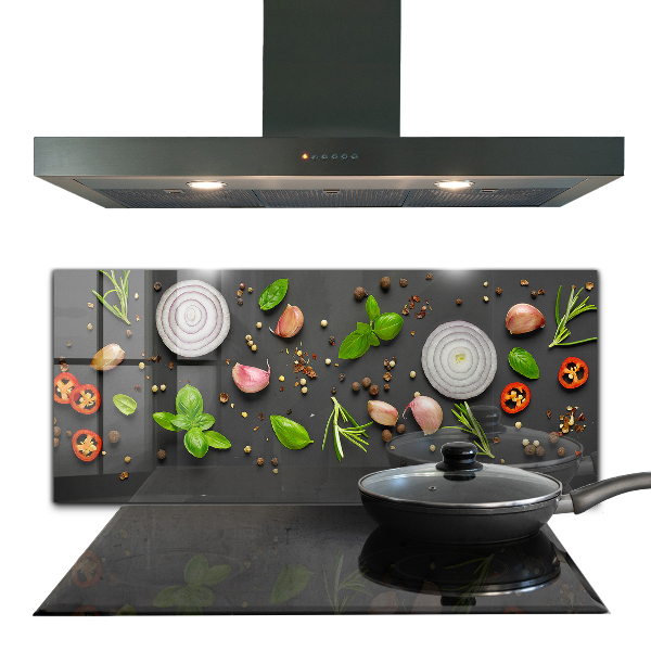 Stenska plošča za kuhinjo Začimbe italijanska kuhinja