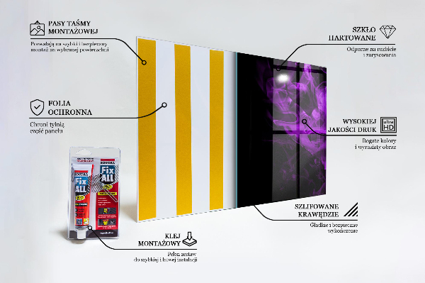 Zidna obloga za kuhinju Purple rose abstract smoke