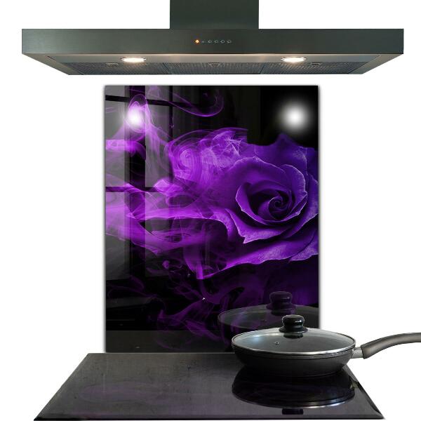 Zidna obloga za kuhinju Purple rose abstract smoke