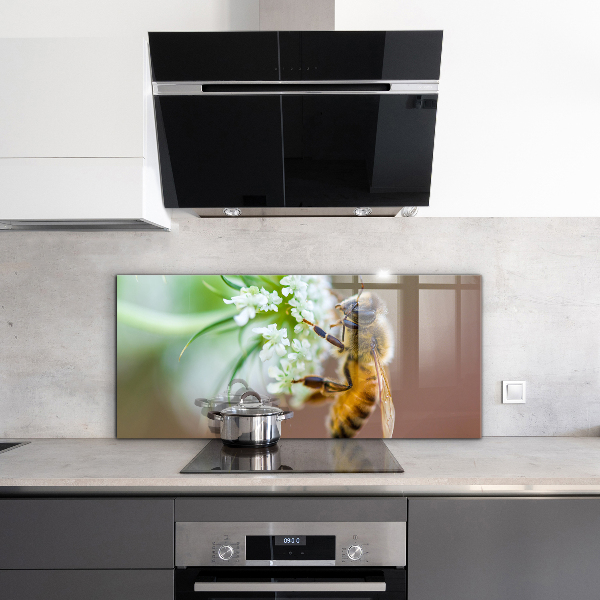 Stenska plošča za kuhinjo Čebela nabira cvetni prah