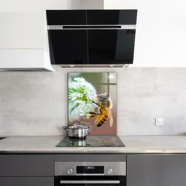 Stenska plošča za kuhinjo Čebela nabira cvetni prah