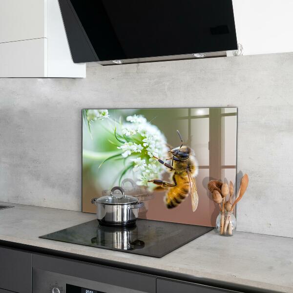 Stenska plošča za kuhinjo Čebela nabira cvetni prah