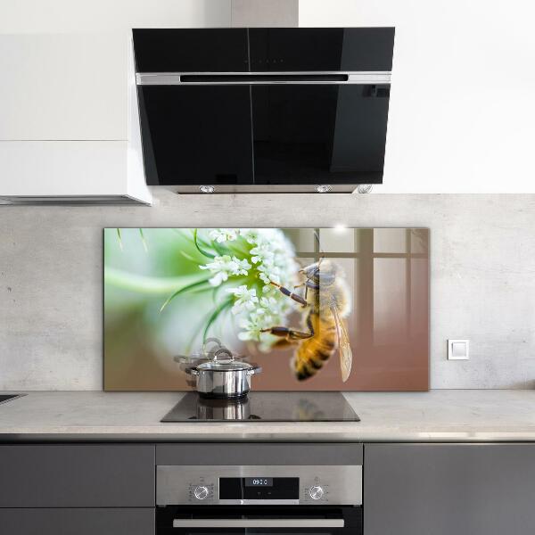 Stenska plošča za kuhinjo Čebela nabira cvetni prah