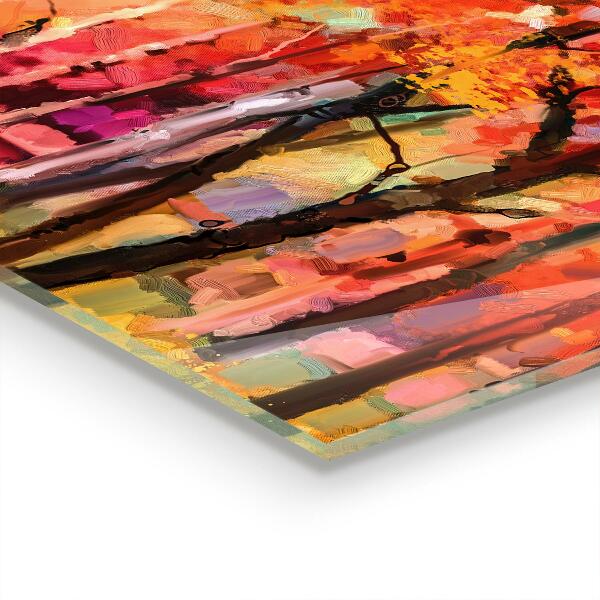 Stenska plošča za kuhinjo Jesenska drevesa v parku