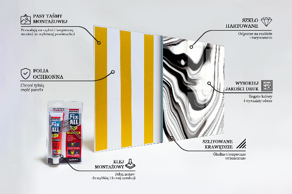 Stenska plošča za kuhinjo Akvarel črno-belo