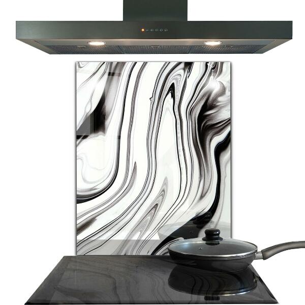 Stenska plošča za kuhinjo Akvarel črno-belo