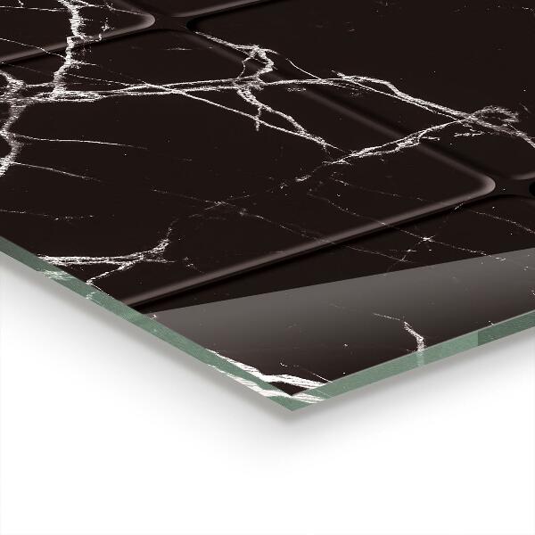 Stenska plošča za kuhinjo Tekstura črnega marmorja