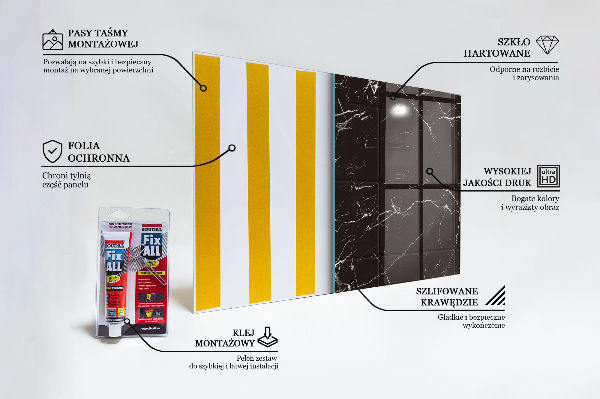 Stenska plošča za kuhinjo Tekstura črnega marmorja