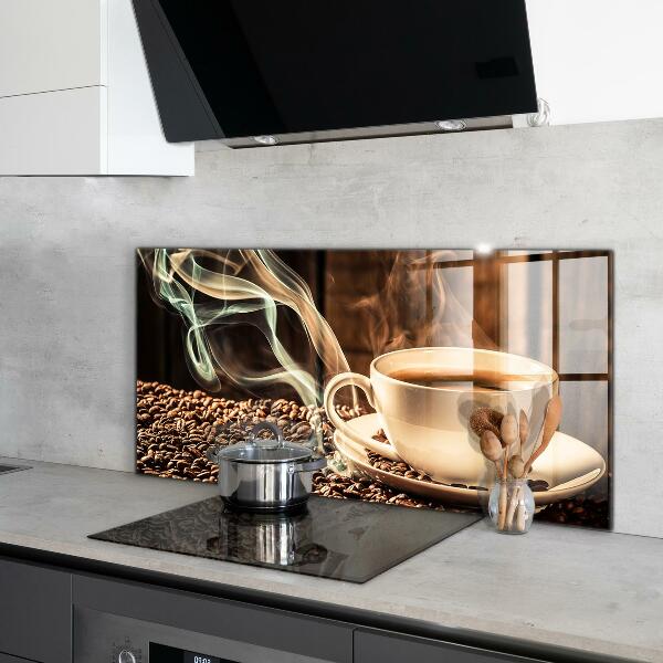 Zidna obloga za kuhinju Skodelica z aromatično kavo