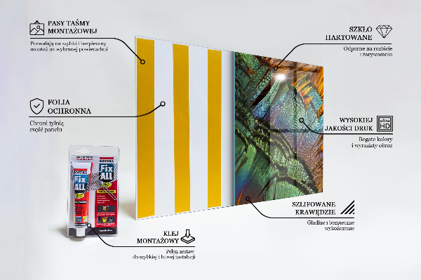 Stenska plošča za kuhinjo Eksotično perje