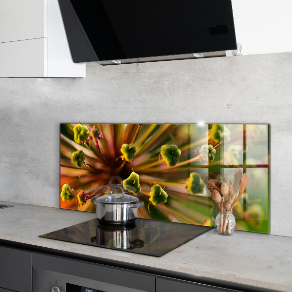 Stenska plošča za kuhinjo Makro fotografija rož