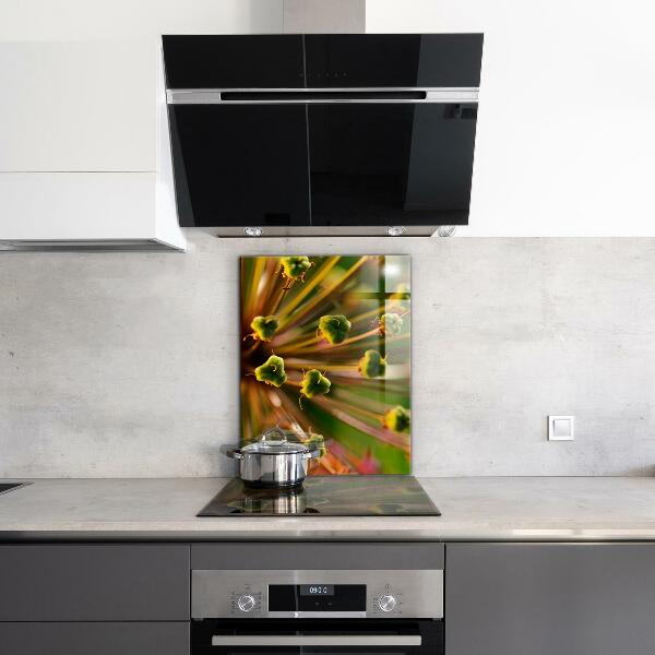 Stenska plošča za kuhinjo Makro fotografija rož