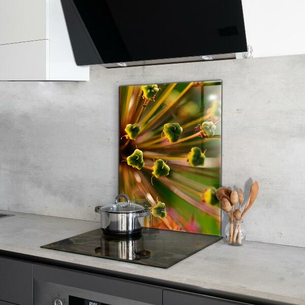 Stenska plošča za kuhinjo Makro fotografija rož