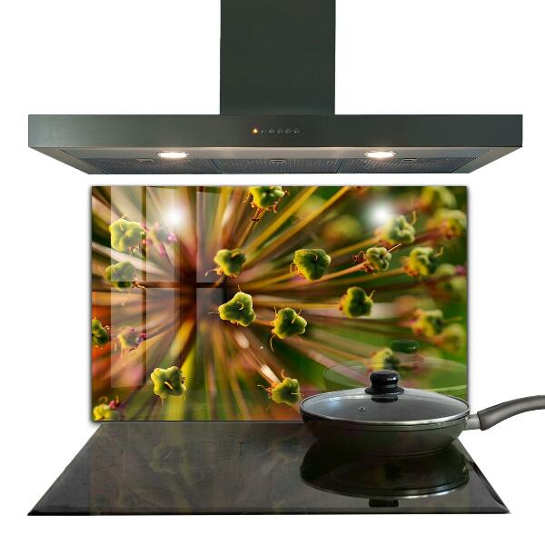 Stenska plošča za kuhinjo Makro fotografija rož