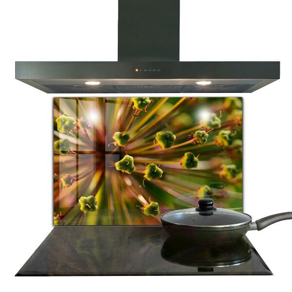 Stenska plošča za kuhinjo Makro fotografija rož