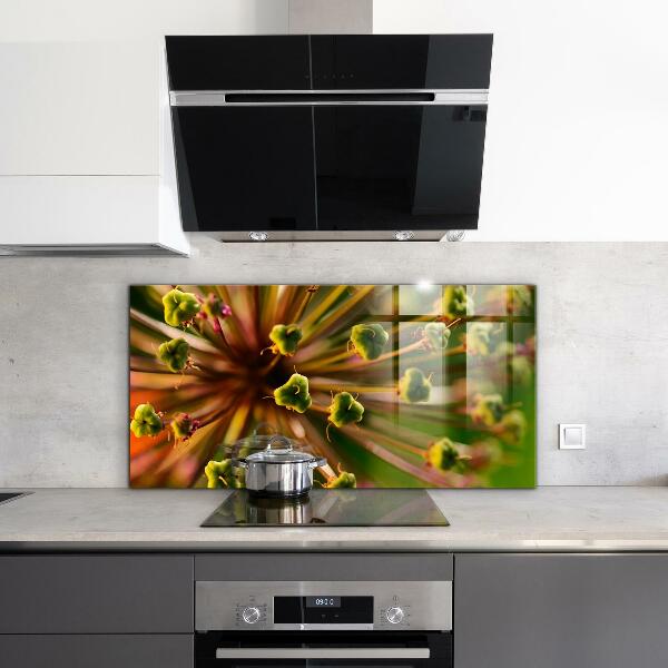 Stenska plošča za kuhinjo Makro fotografija rož