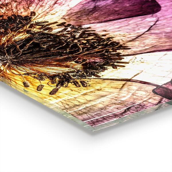 Stenska plošča za kuhinjo Podrobnosti nežnega cvetja