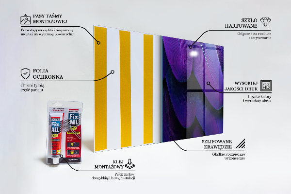Stenska plošča za kuhinjo Eksotična ptičja perja
