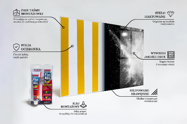 Stenska plošča za kuhinjo Abstrakcija eksplozije prahu