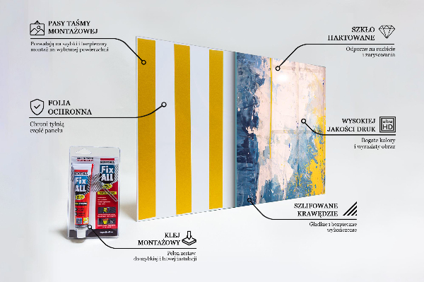 Stenska plošča za kuhinjo Abstraktna pisana barva