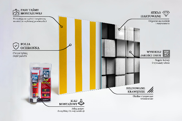 Stenska plošča za kuhinjo Enobarvne kocke