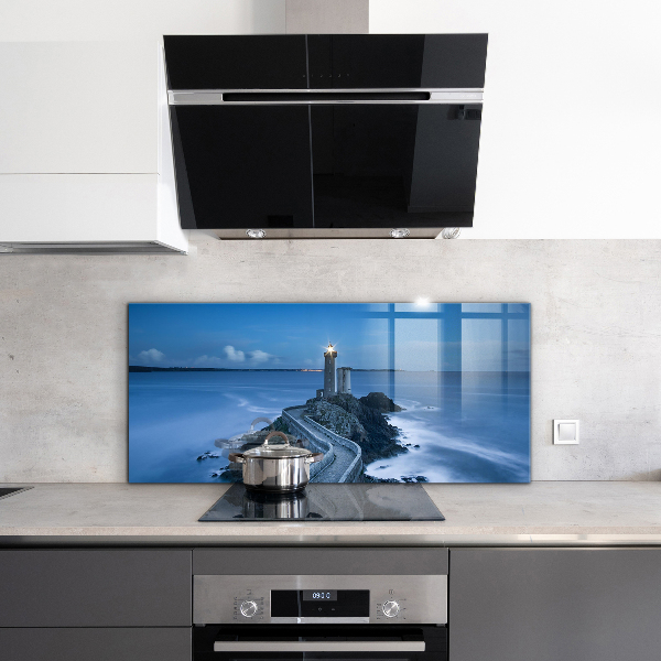 Stenska plošča za kuhinjo Svetilnik ob mraku