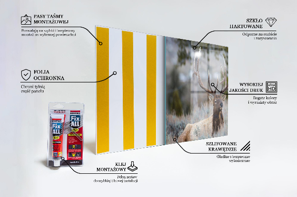 Stenska plošča za kuhinjo Divje jeleni