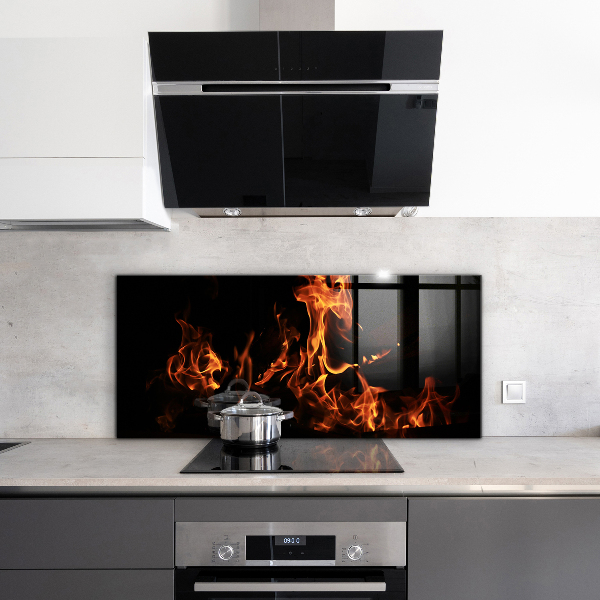 Stenska plošča za kuhinjo Vroči plameni tabornega ognja
