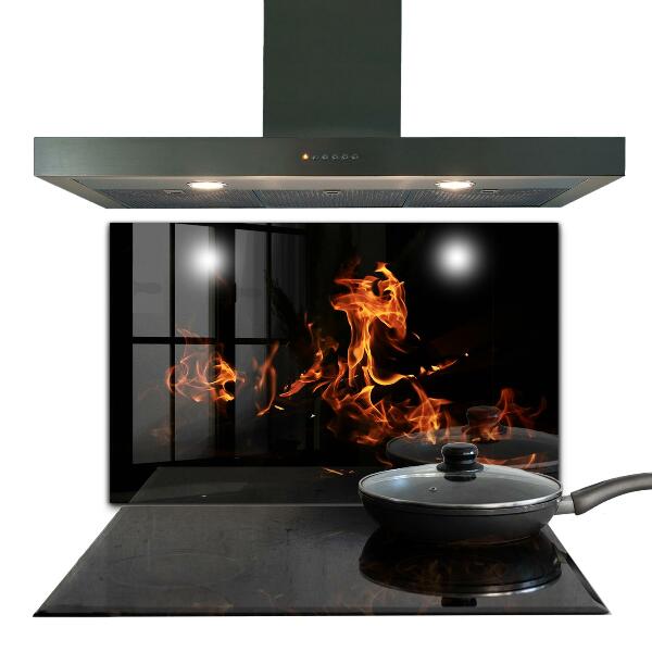 Stenska plošča za kuhinjo Vroči plameni tabornega ognja