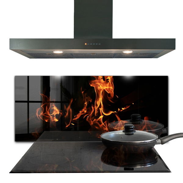 Stenska plošča za kuhinjo Vroči plameni tabornega ognja