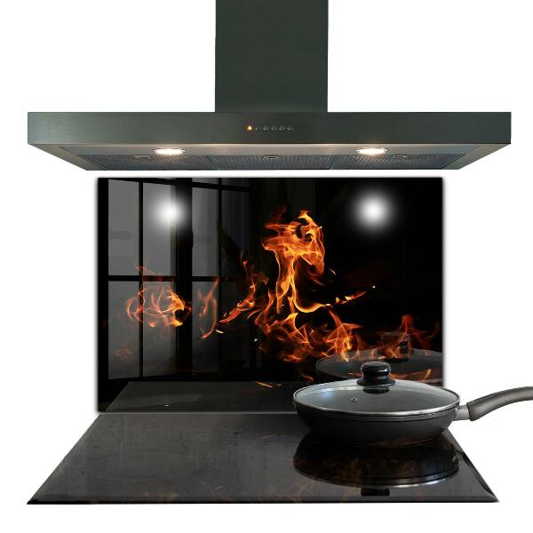 Stenska plošča za kuhinjo Vroči plameni tabornega ognja